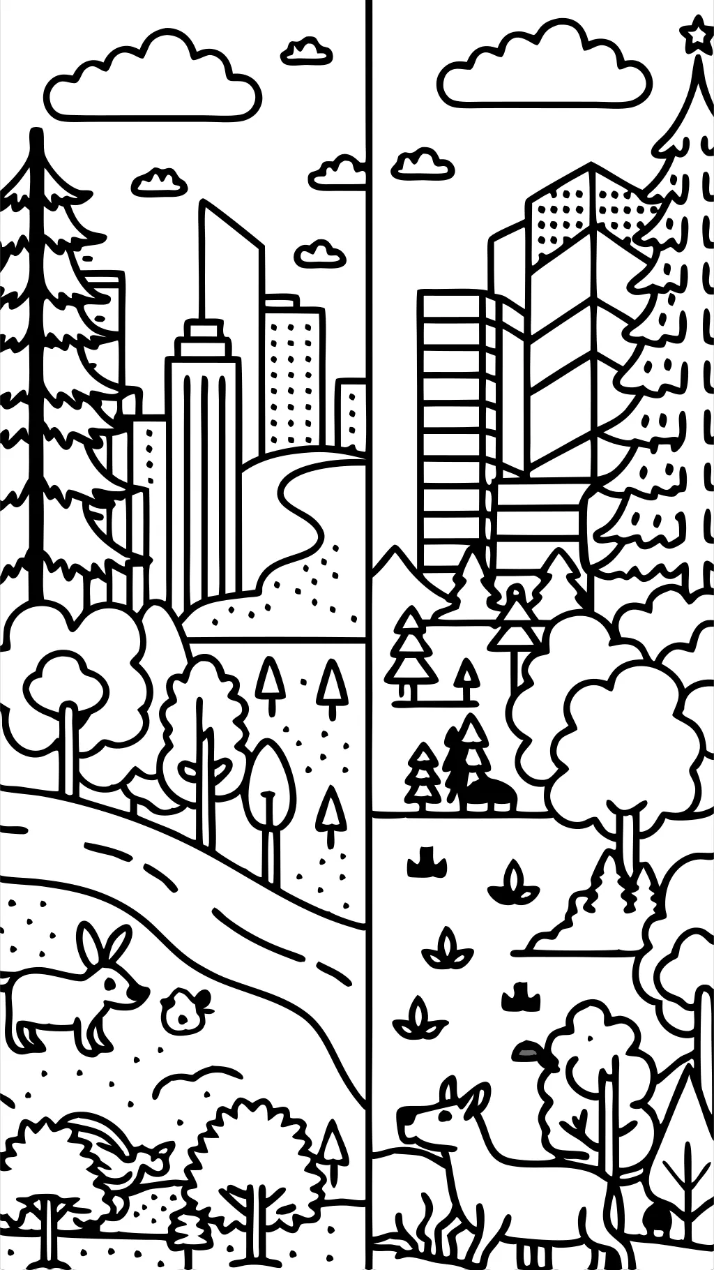 side by side coloring pages